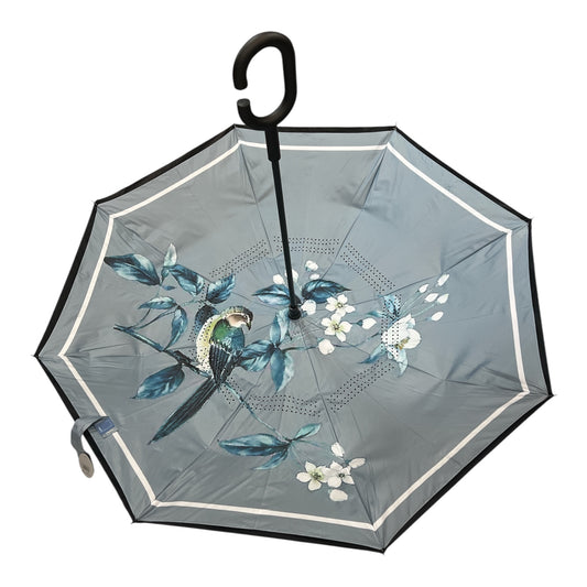 Upside Down Umbrella Grey Bird Design