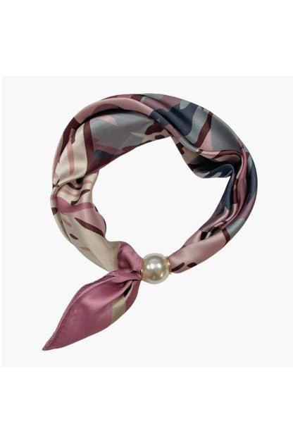 Magnetic Pearl Scarf Dusty Pink & Grey