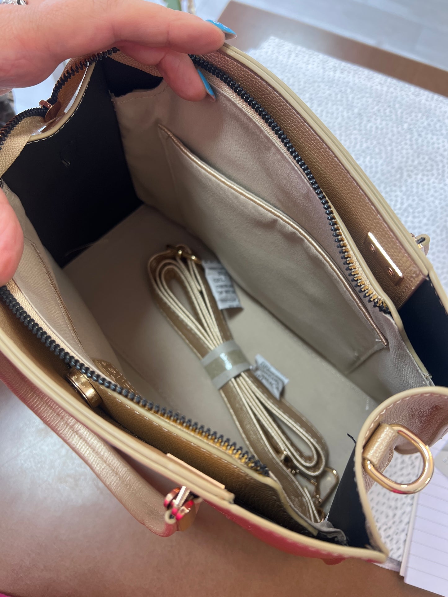 Gold Metallic Tote Bag/Crossbody