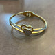Gold Heart & Crystal Stainless Steel Bangle
