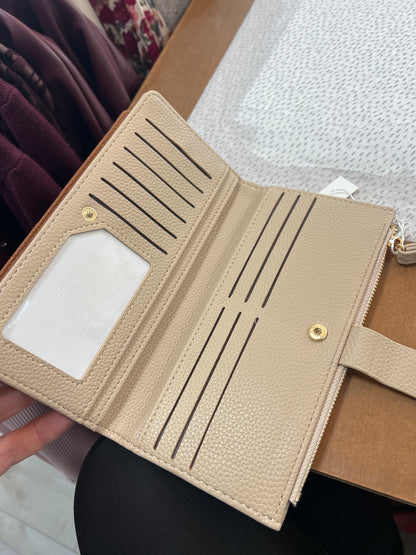 Tan & Beige Wristlet Wallet