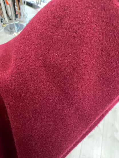 Burgundy Longline Coatigan Relaxed Fit Open Front Coat