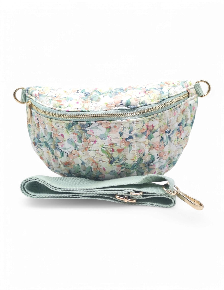 Mint Floral Crossbody Bum Bag