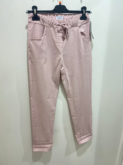 DECK Dusty Pink Elasticated Stretch Joggers