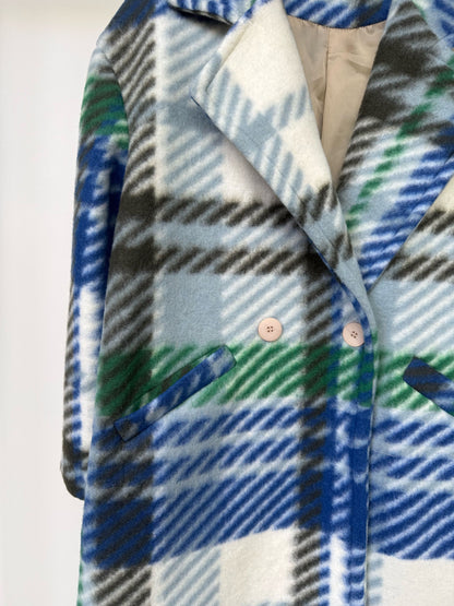 Checked Coat Cream/Blue/Green (Fits 8-18)
