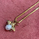 Gold Stainless Steel Bee & Pearl Necklace