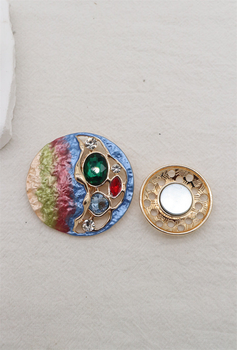 Magnetic Brooches Circular Jewelled (2 Colours)