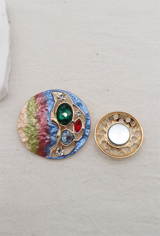 Magnetic Brooches Circular Jewelled (2 Colours)