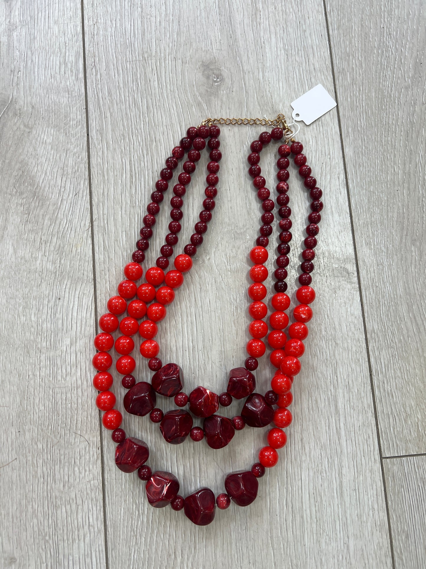 Wine & Coral Statement Beaded Necklace