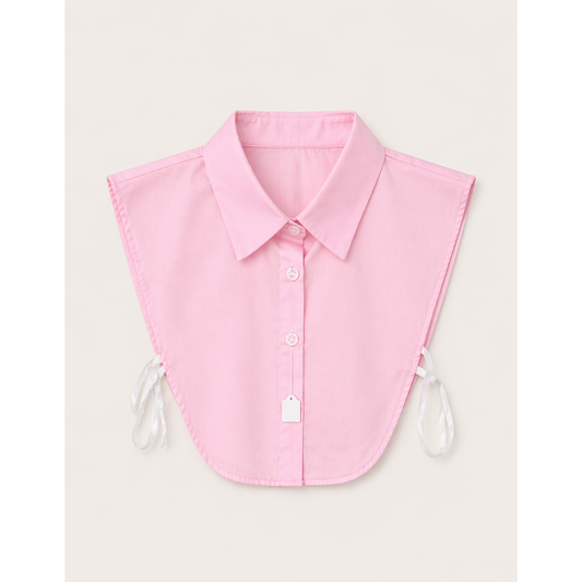 Baby Pink Faux Collar Detachable Shirt Collar Bib