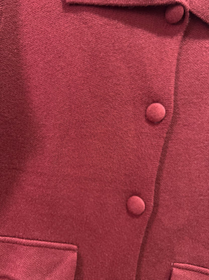 Aria Burgandy Cardigan Front Pockets