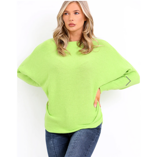 Zara Lime Knit Batwing Jumper