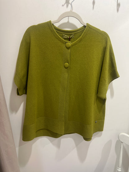 Chartreuse Green Half  Sleeved Cardigan