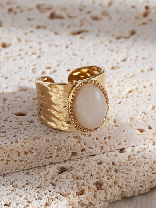Cream & Gold One Size Ring