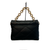 Black Quilted Handbag Gold Curb Handle