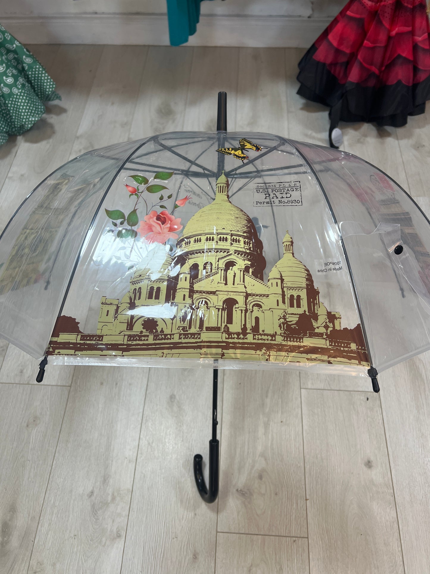 Clear Transparent Automatic Umbrella Paris Design