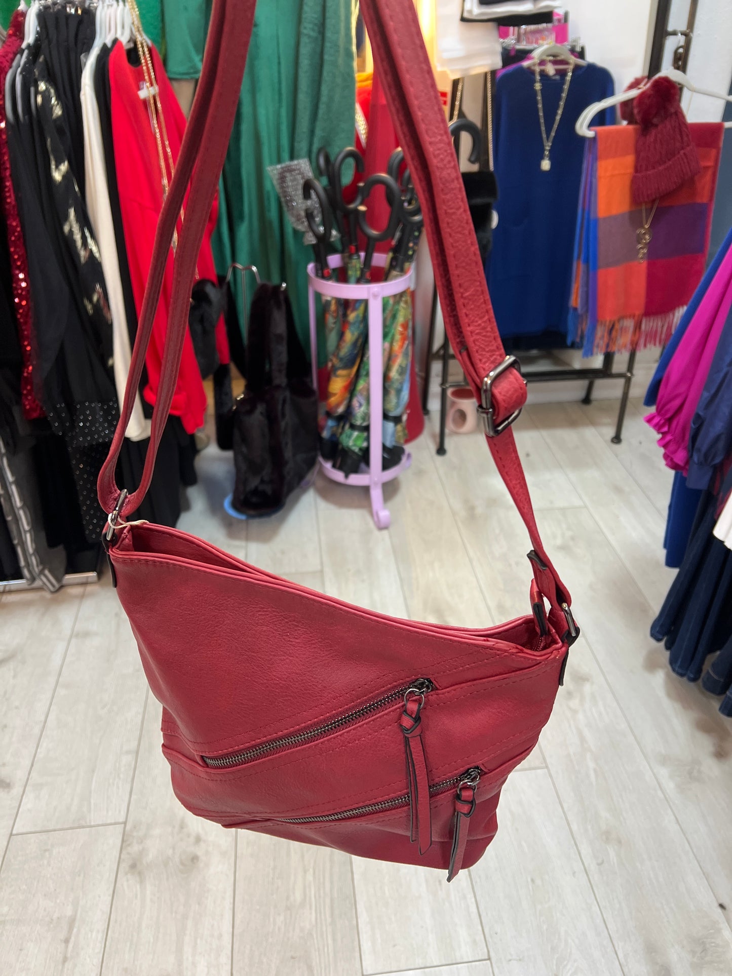 Crossbody Leatherette Bag Wine