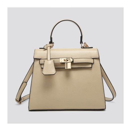 Beige Leatherette Tote Bag/Crossbody