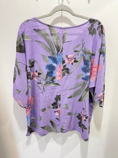 Lilac Floral Cotton Top (One Size)