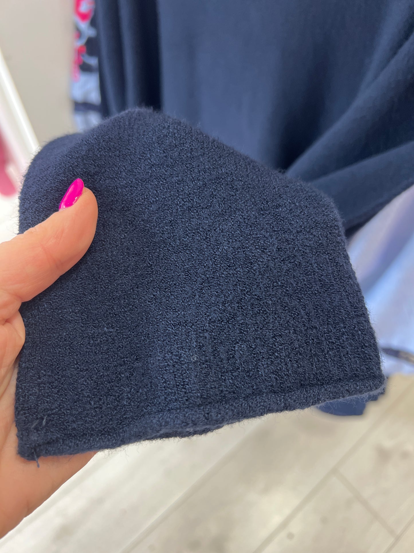 DECK V Neck Knitted Jumper Navy