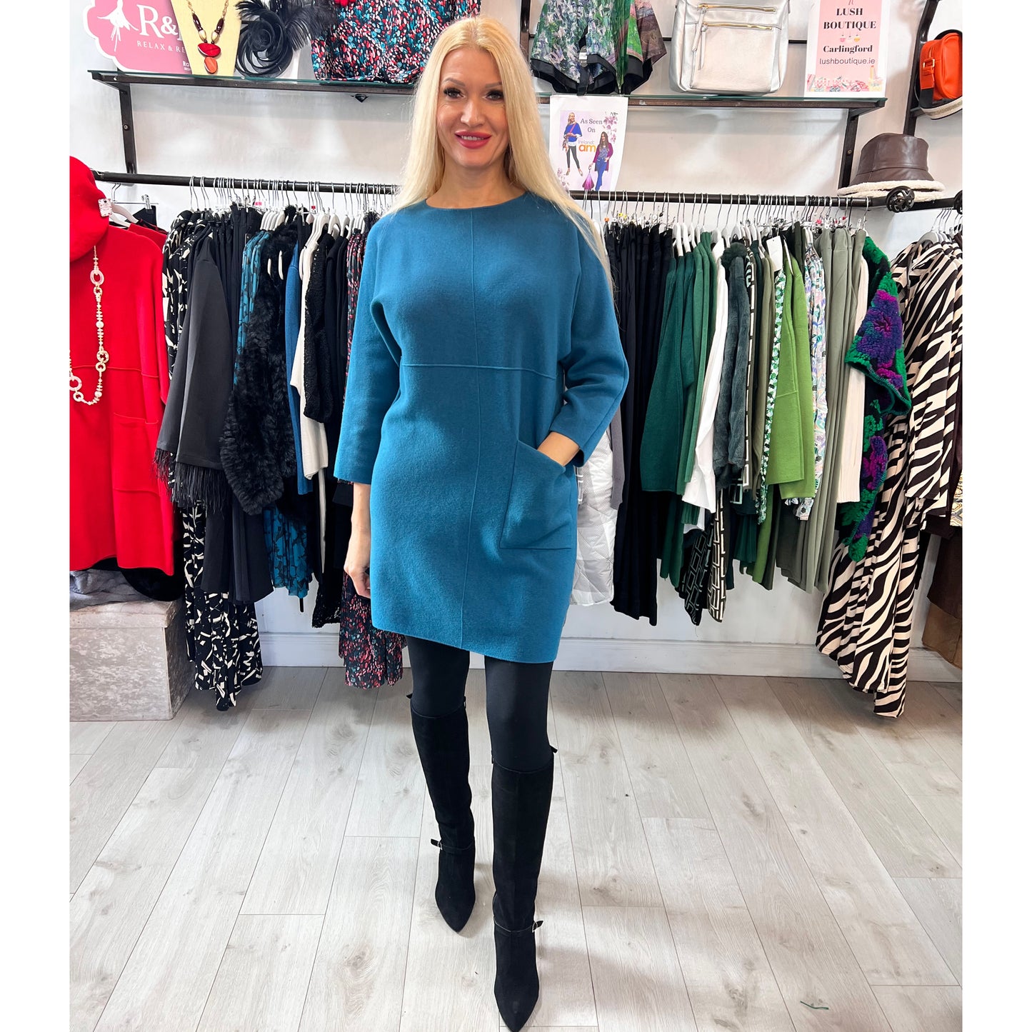 Remi Knit Jumper Dress With Pocket One Size (3 Colours) (Re-Stocked )
