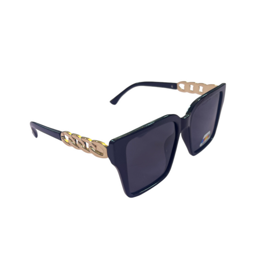 Black Sunglasses Gold Curb Arm