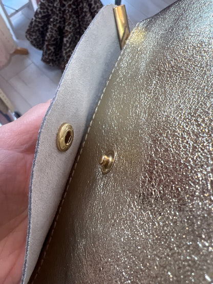 Metallic Purses Real Leather Medium Sized