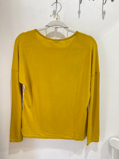 Mustard Floral Print Long Sleeve Top