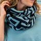 POM Blue Mix Geometric  Recycled Snood