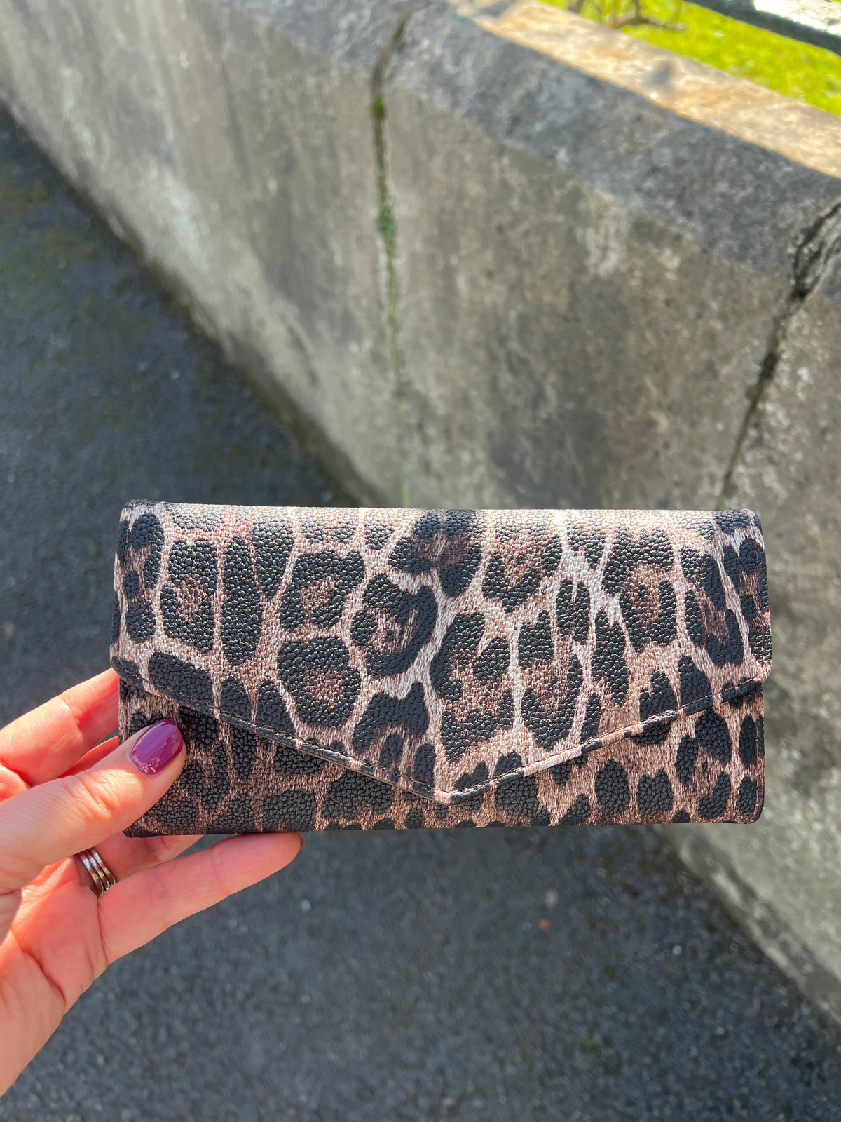 Leopard Print Purse Taupe