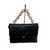 Black Quilted Handbag Gold Curb Handle