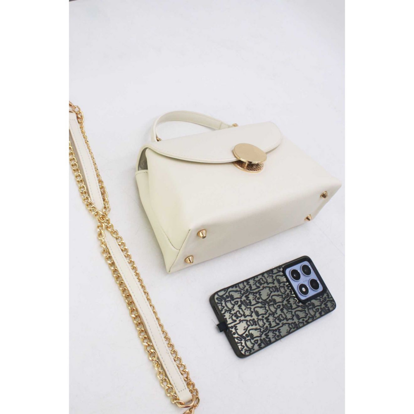 Cream & Gold Handbag