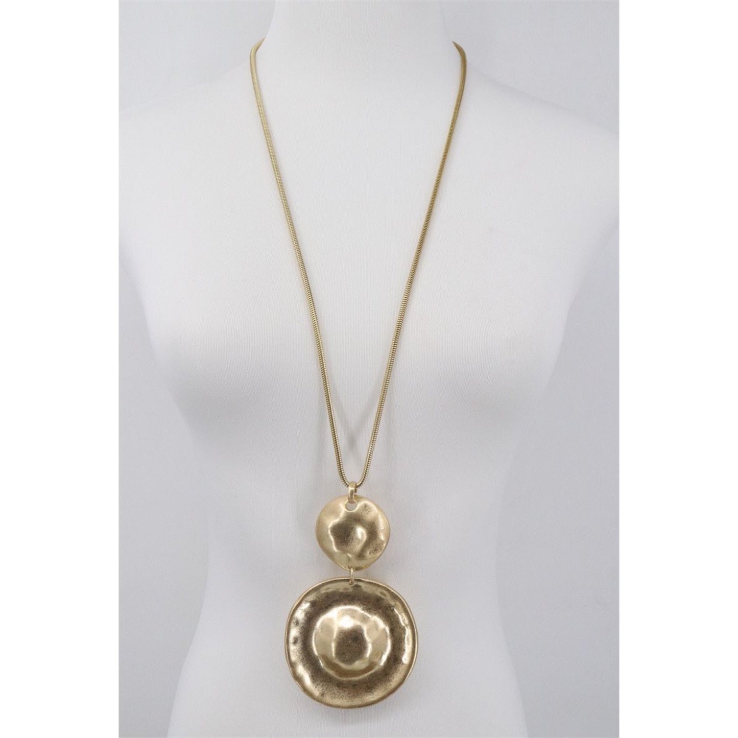 Long Metal Pendant Necklace (2 Colours)