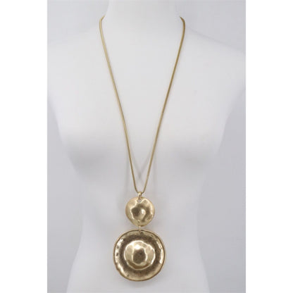 Long Metal Pendant Necklace (2 Colours)