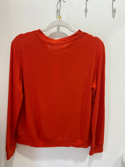 Red Printed Cardigan Button Front V Neck