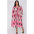 Curve plus size pink dress with sleeves, pockets and belt