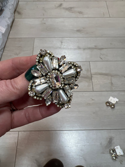 Vintage Style Brooch Pearls & Silver Jewel