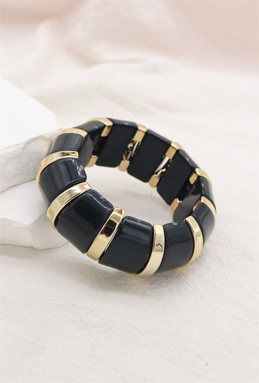 Black & Gold Elasticated Bracelet