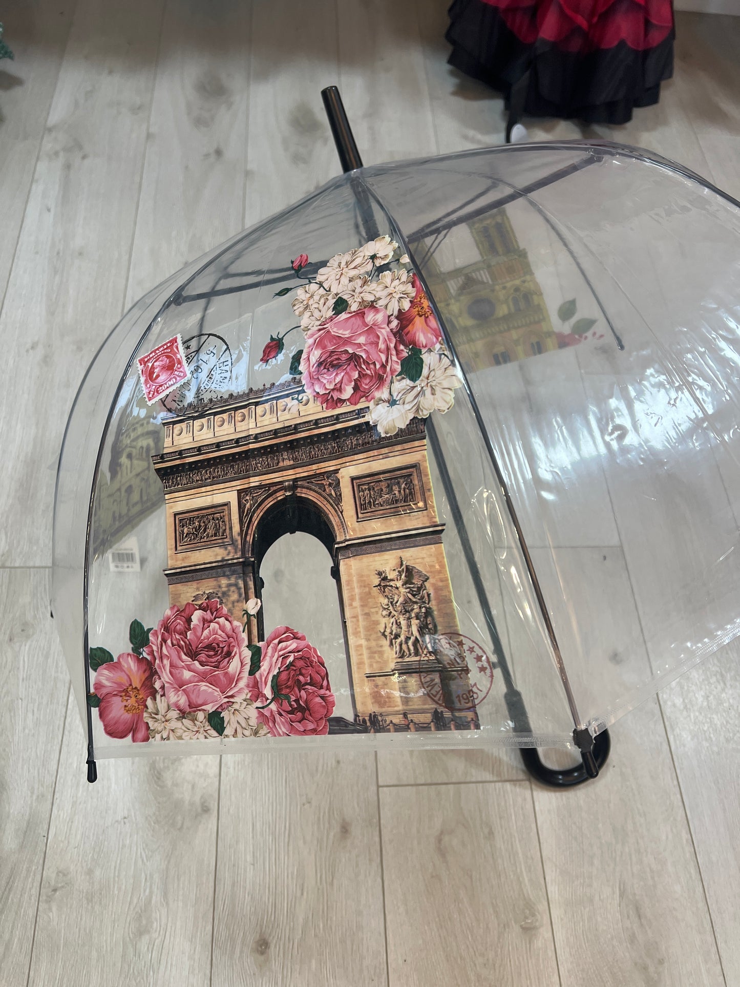 Clear Transparent Automatic Umbrella Paris Design