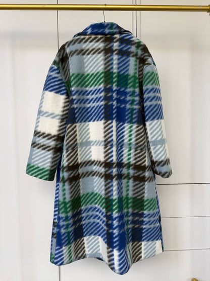 Checked Coat Cream/Blue/Green (Fits 8-18)