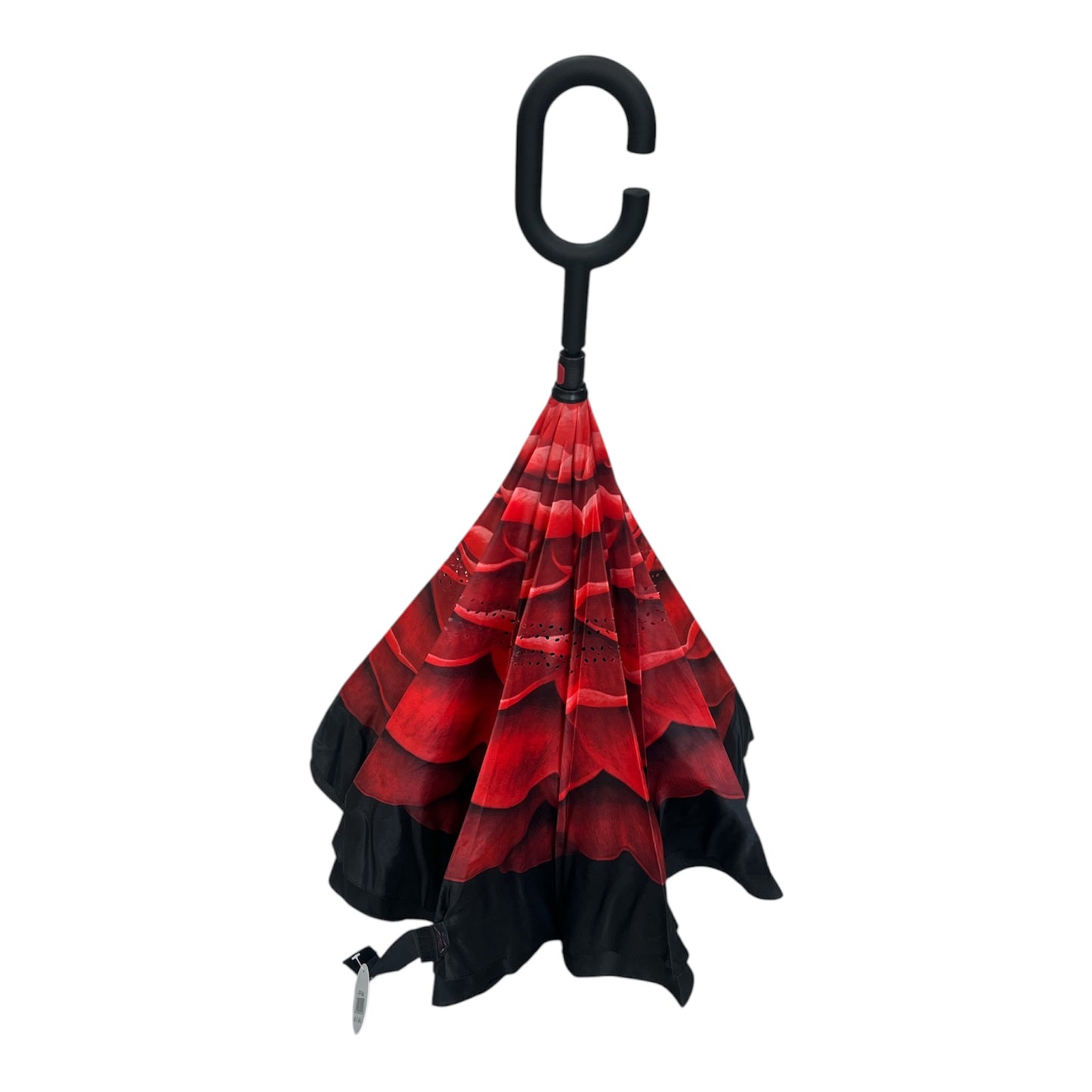 Upside Down Umbrella Red & Black Flower