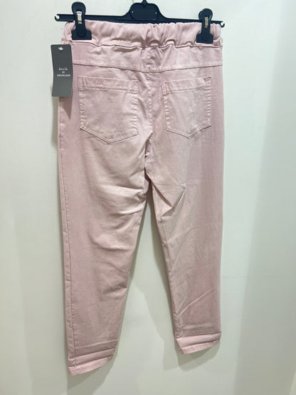 DECK Dusty Pink Elasticated Stretch Joggers