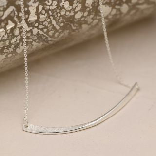 POM Silver Plated Necklace With A Swoop Pendant