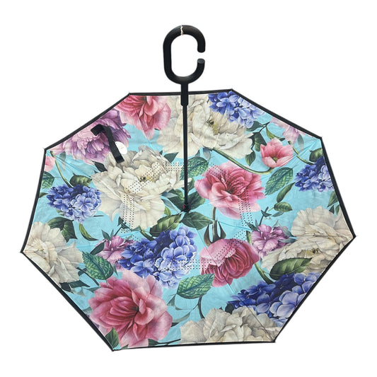 Upside Down Umbrella Mint Floral