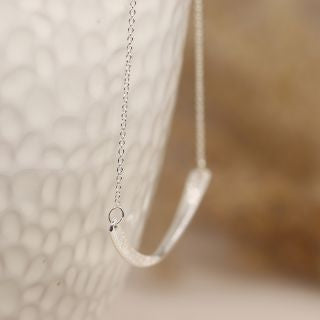 POM Silver Plated Necklace With A Swoop Pendant