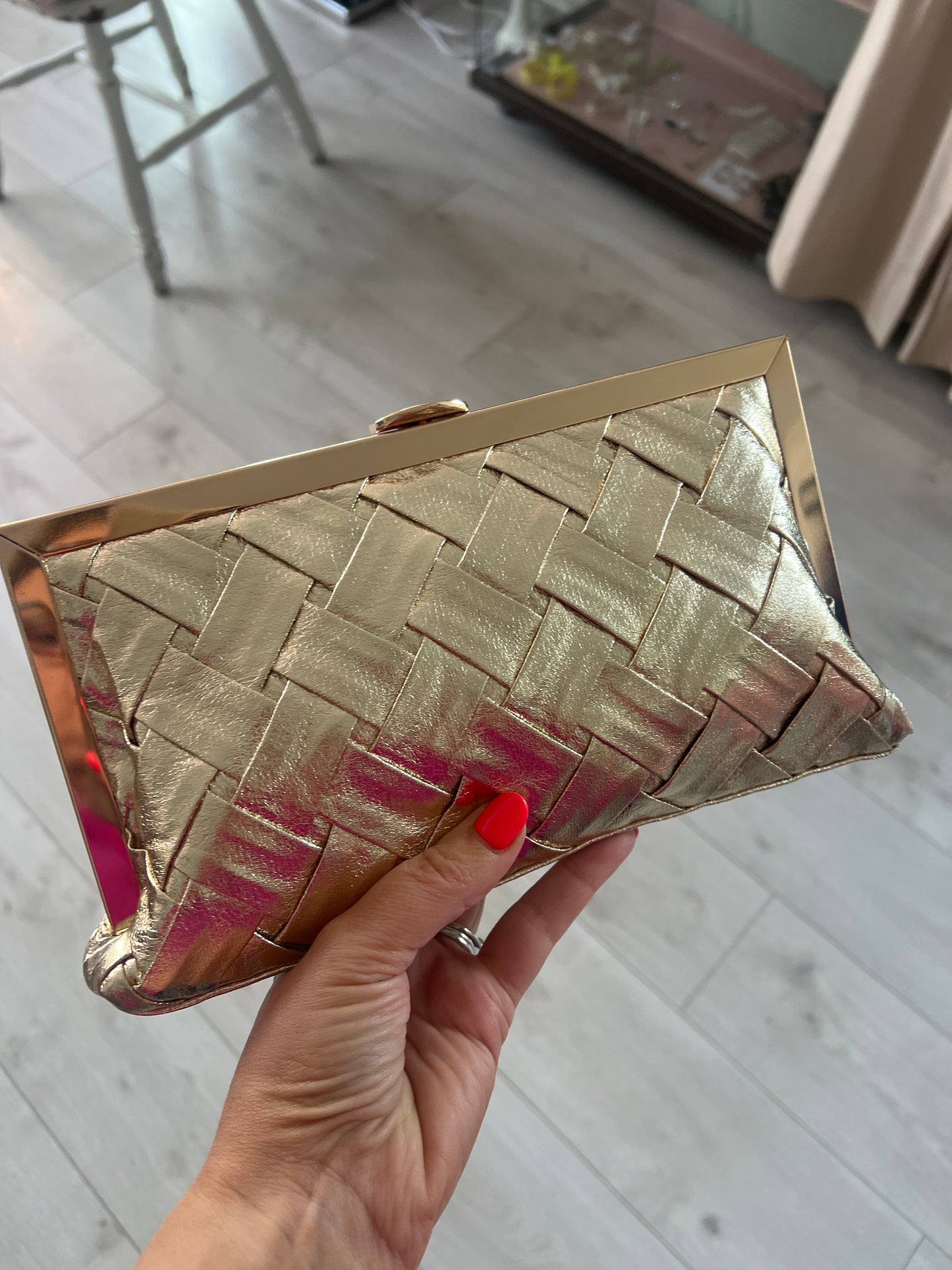 Gold Metallic Braided Evening Bag