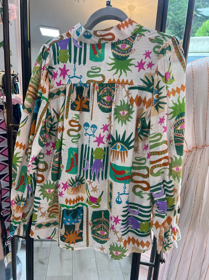 DECK Multicoloured Evil Eye Blouse