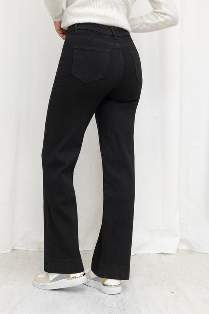Sophie Black Stretch Straight Leg Jeans