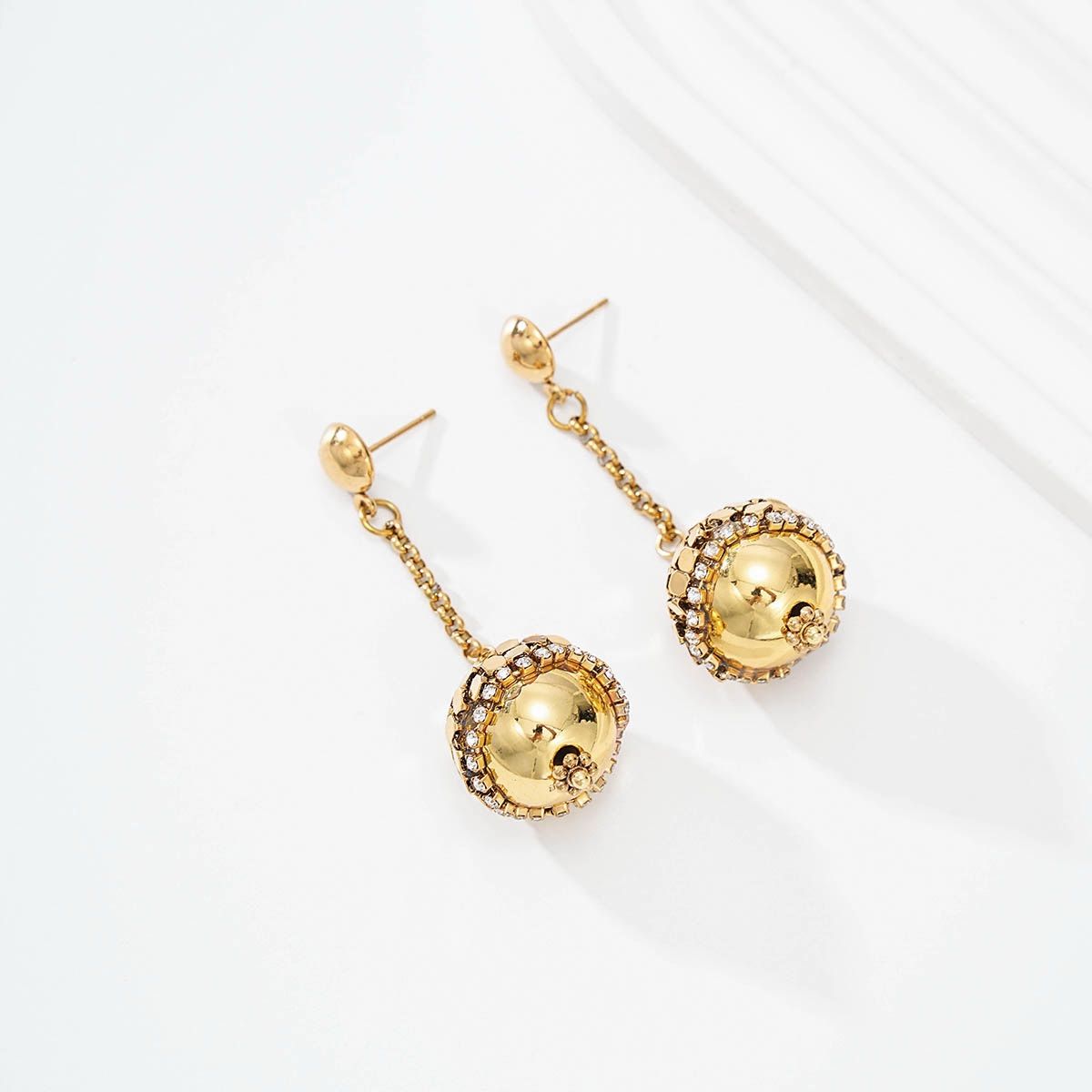 Gold Ball Drop Earrings