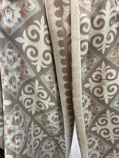 Taupe Cream Floral Reversible Scarf